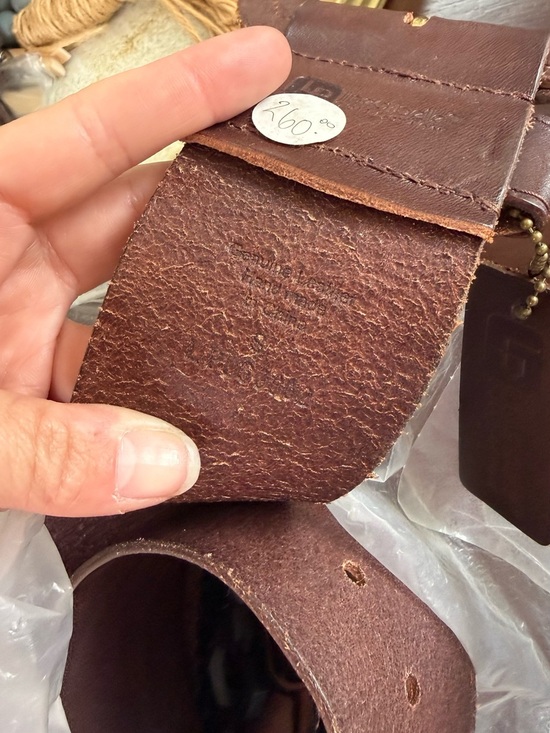 Linea Pelle Brown Braided Leather Belt with Gold-Tone Round Buckle main image 2